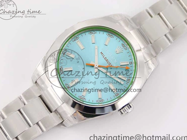 1:1 Milgauss ICE TWF Best SH3131 Blue Bracelet on 116400 SS GV 904L Dial Edition 0211